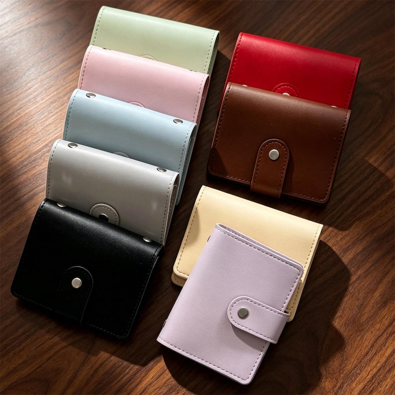 Carnet de notes M5 à anneaux et fermeture à pression en cuir PU souple, format de poche, rechargeable, mini-journal portable avec passant pour stylo