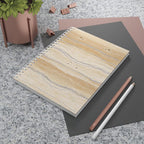 Cahier à spirales en travertin, journal avec lignes minimalistes, accessoire de bureau neutre