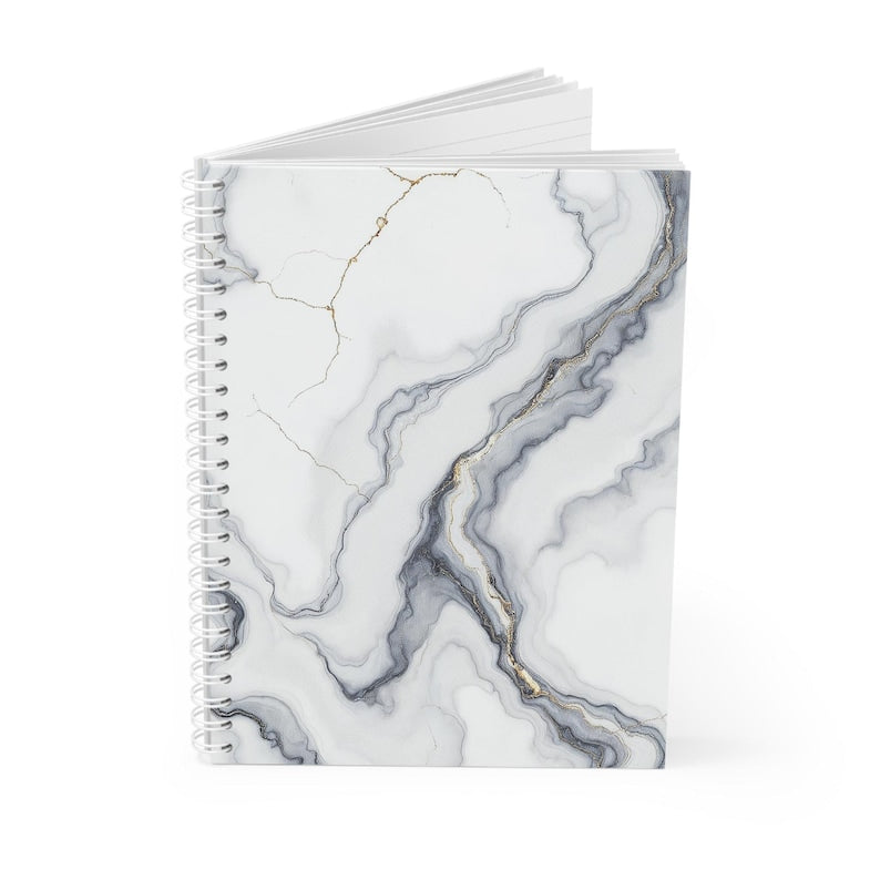 Journal ligné en marbre de Carrare veiné d'or, papeterie de luxe