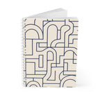 Cahier à spirales géométriques bleu marine, décoration de bureau moderne